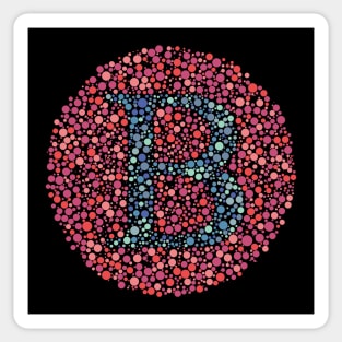 Letter B Ishihara Test Sticker